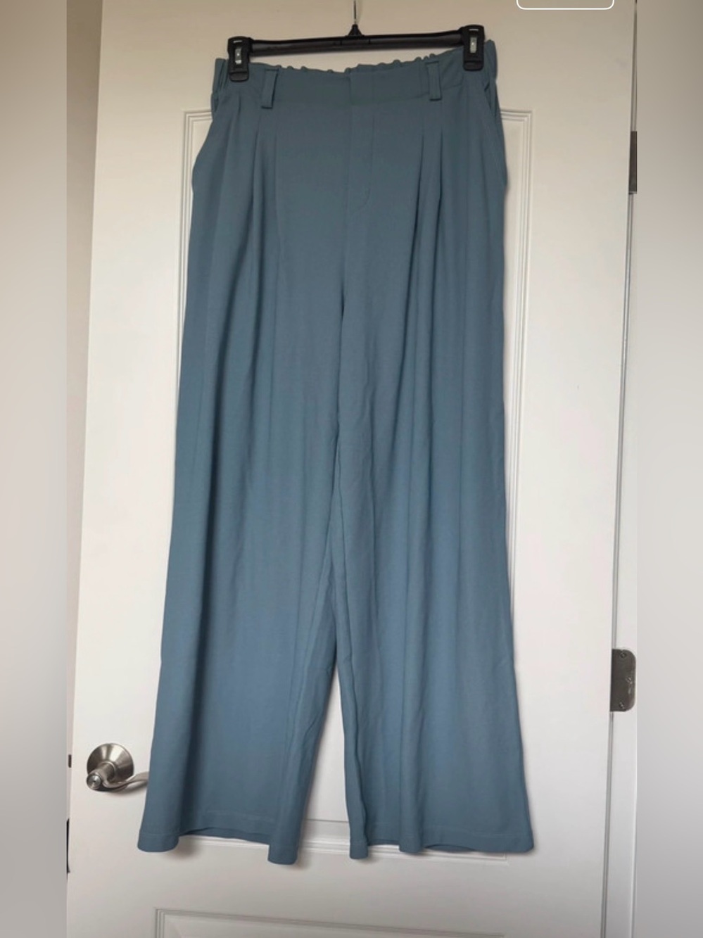 HALARA Wide-Leg High-Rise Pants in Slate Blue